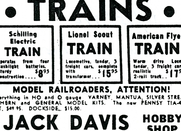 Jack Davis Hobby Shop - Detroit News - December 15, 1948 - Courtesy of Daryl Olszeski