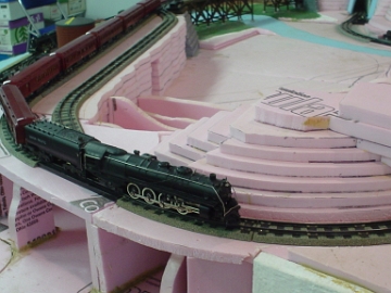 Overall view of the layout from the right side showing the use of the styrofoam scenery base.